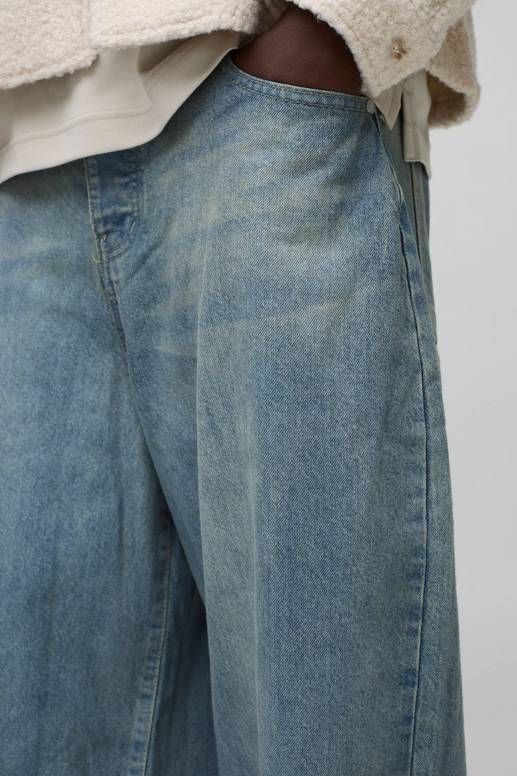 Denim Parachute Washed Jeans | boohooMAN USA